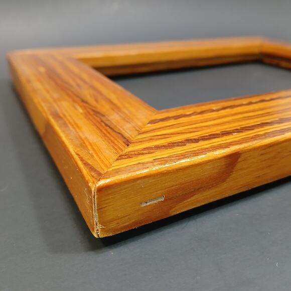 Vtg Picture Frame 9.5x7.5" Handmade Craftsman Wood Inlay Detail for 5x7 No Glass - Picture 4 of 9